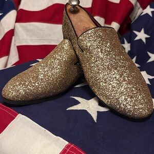 Brand New Gold Glitter Men’s Loafers